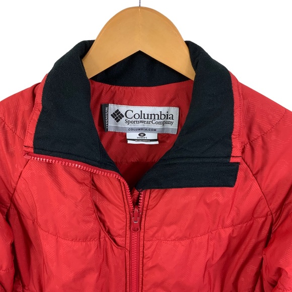 COLUMBIA PufferJacker Titanium Interchange Red Omni Shield Size M Red Jacket L8 - Picture 3 of 10